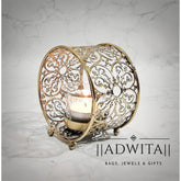 Floral Filigree Wheel mini glass Candle Stand